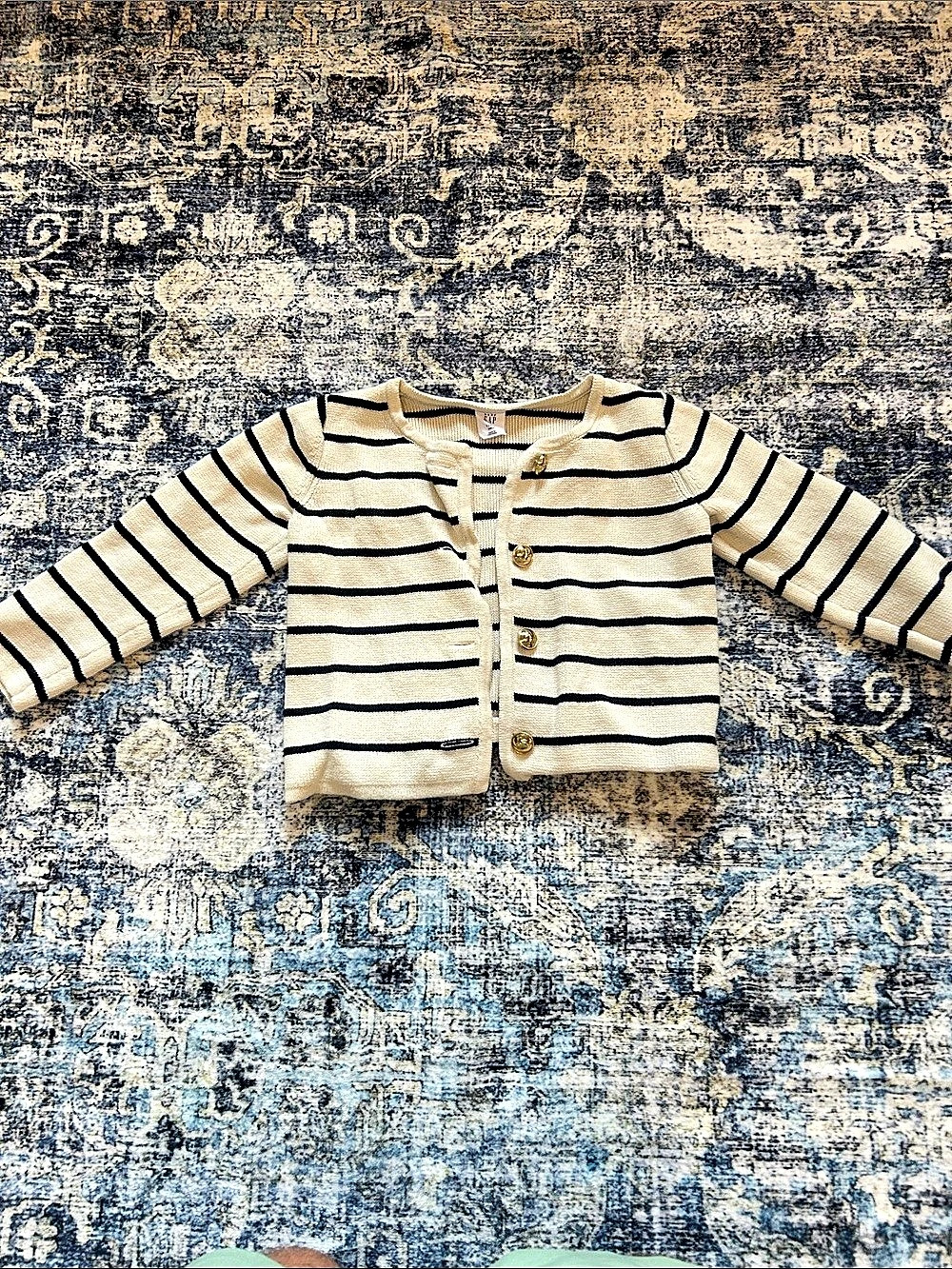Gap Baby Striped Cardigan Cream & Black Like New